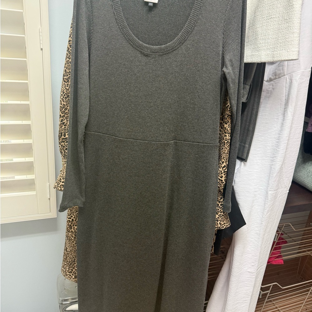 CAbi Charcoal Long Sleeve Dress
